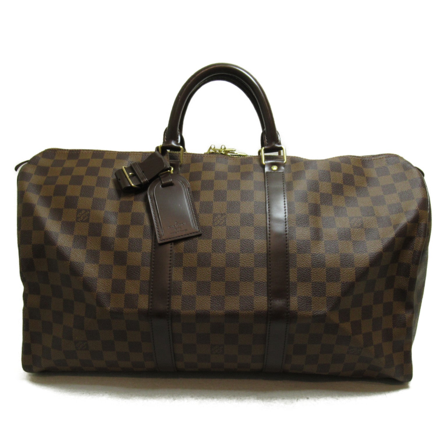 LOUIS VUITTON 【激減優惠】Damier Keepall 50金扣波士頓包啡色