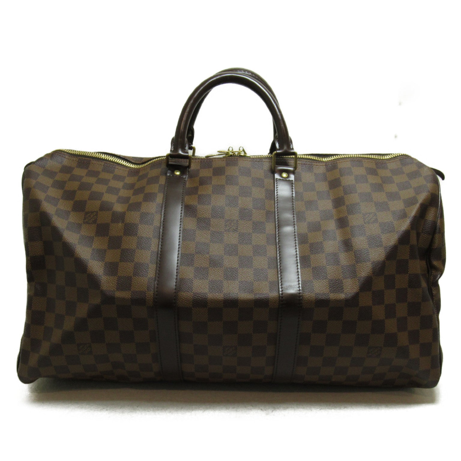LOUIS VUITTON 【激減優惠】Damier Keepall 50金扣波士頓包啡色
