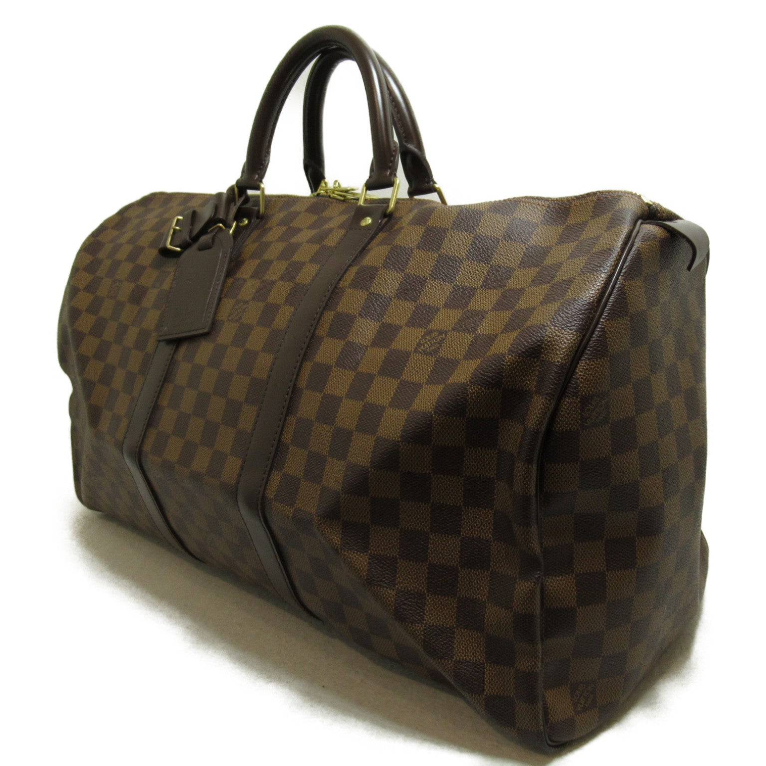 LOUIS VUITTON 【激減優惠】Damier Keepall 50金扣波士頓包啡色