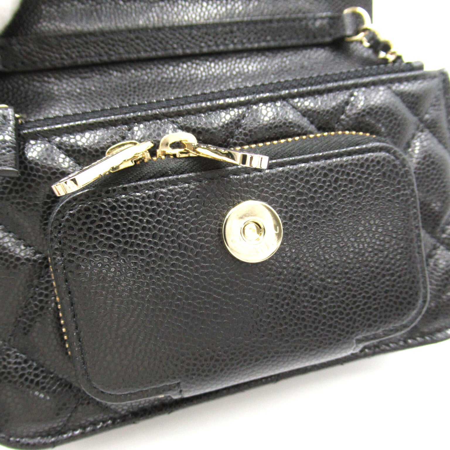 CHANEL 【激減優惠】菱格Caviar皮革Affinity Mini Chain Shoulder Bag金扣手挽肩背兩用袋黑色