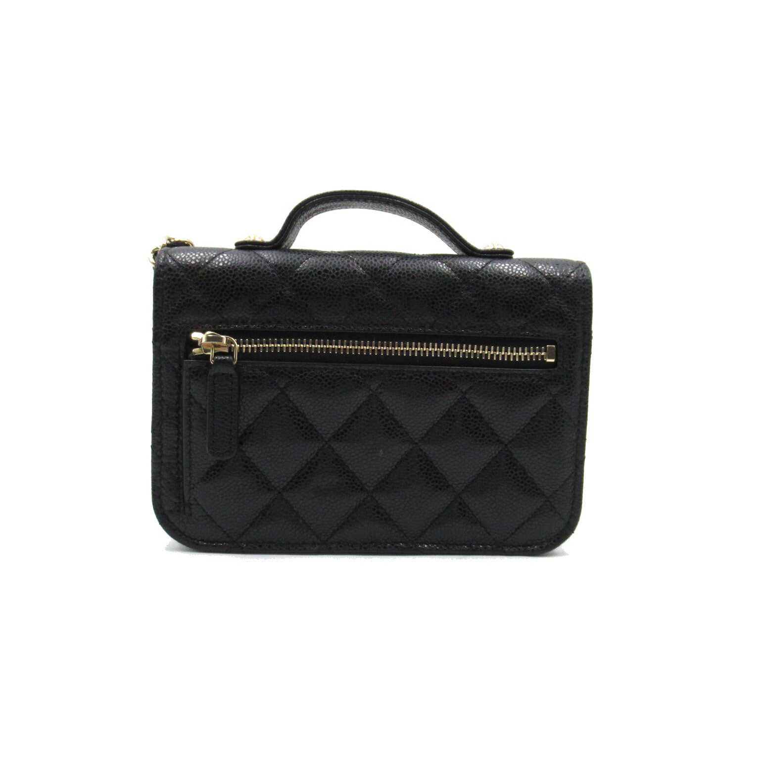 CHANEL 【激減優惠】菱格Caviar皮革Affinity Mini Chain Shoulder Bag金扣手挽肩背兩用袋黑色