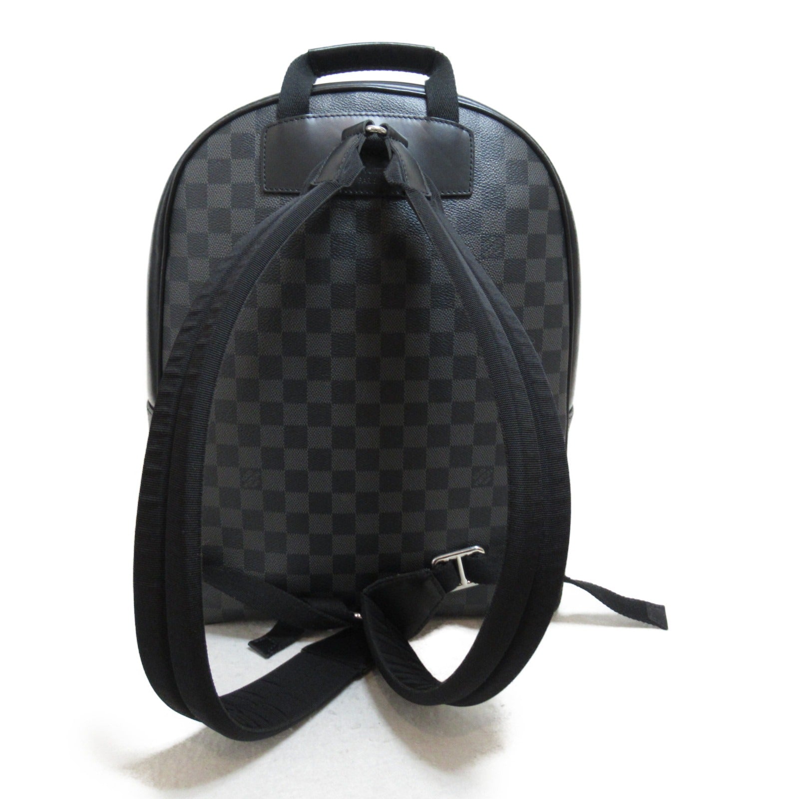 LOUIS VUITTON Damier Graphite Josh Backpack銀扣背包黑色