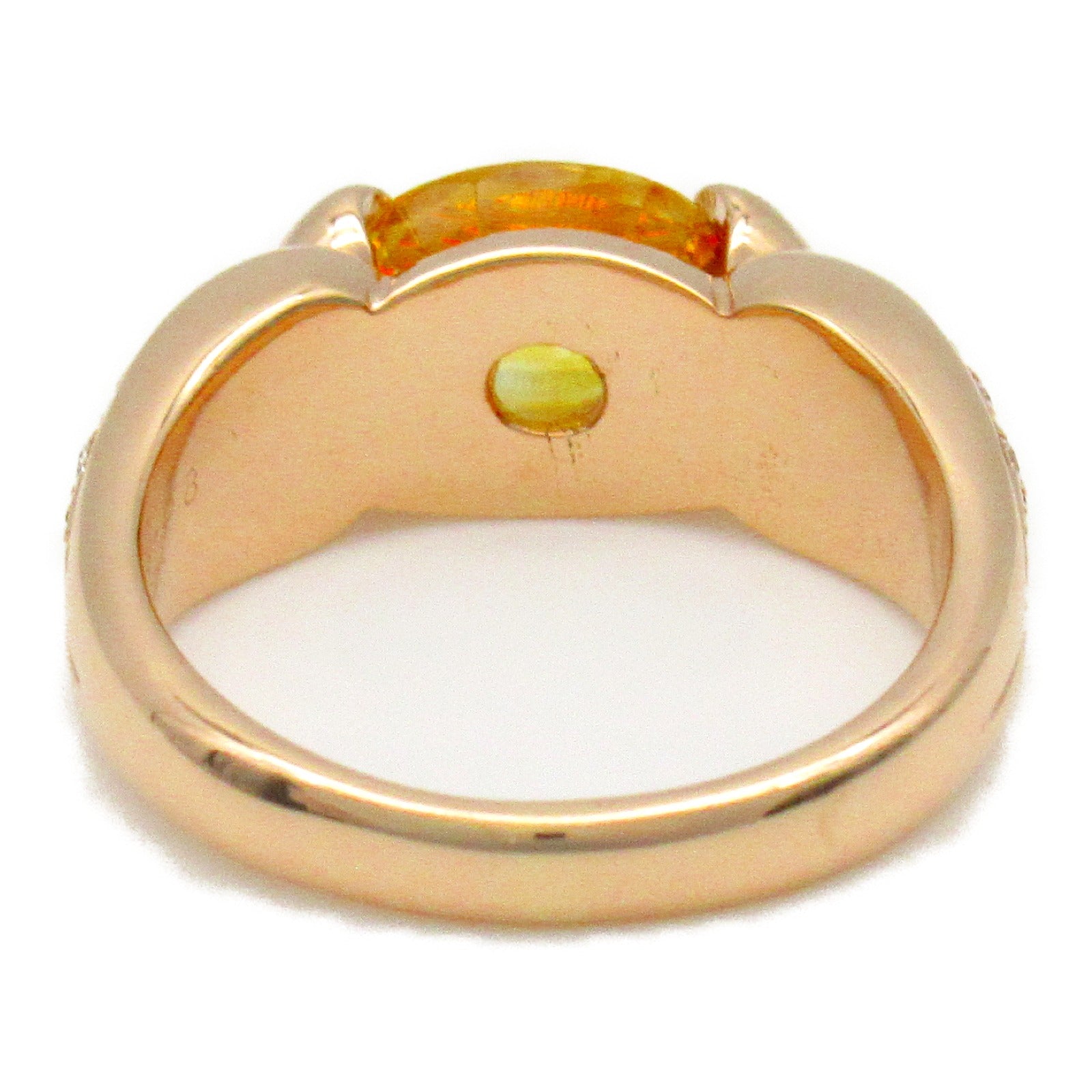 JEWELRY 18K玫瑰金Yellow Sapphire Ring 2.43ct黃色藍寶石/0.28ct鑽石戒指US#7.5
