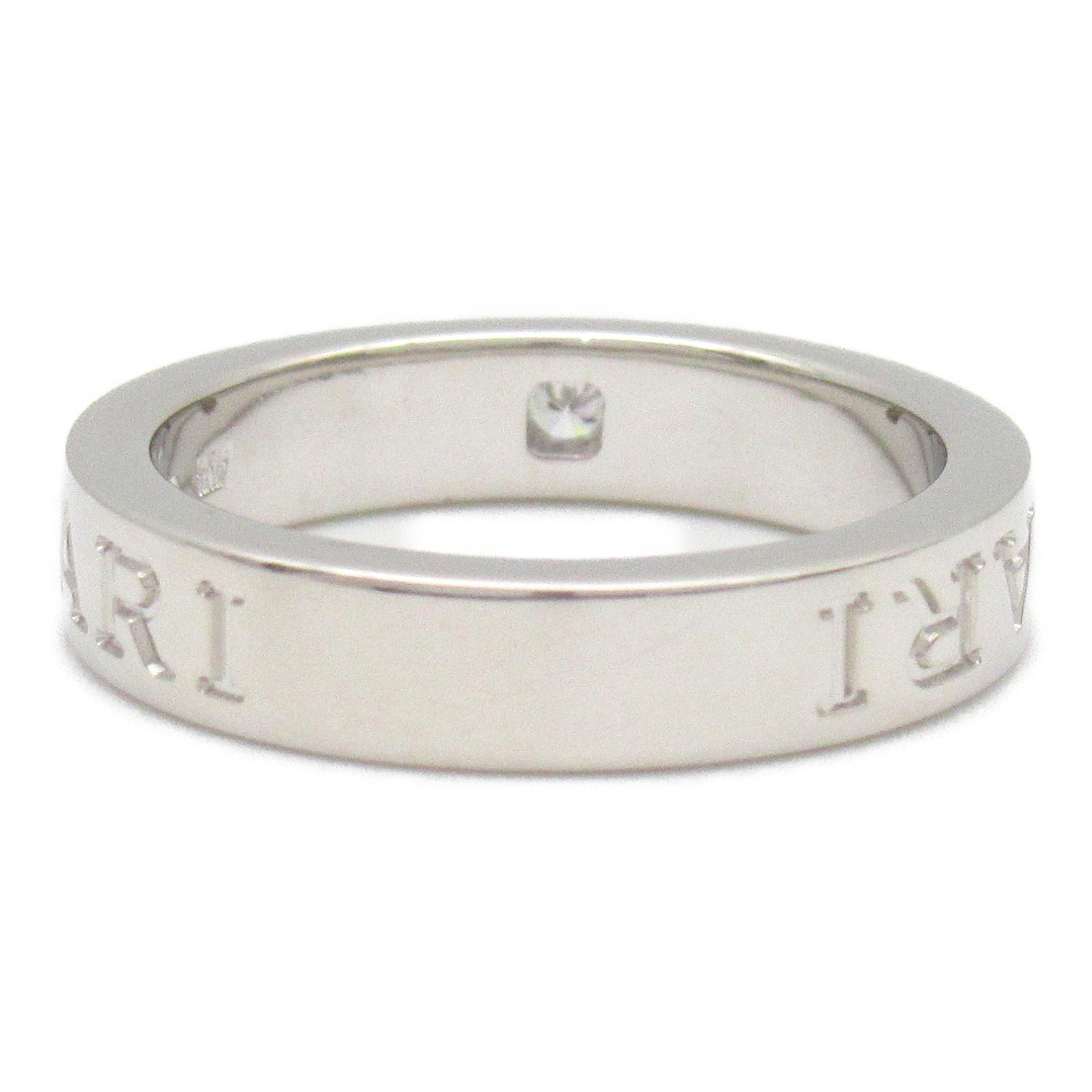 BVLGARI 18K白金Double Logo 1p Diamond Ring鑽石戒指US#5.75