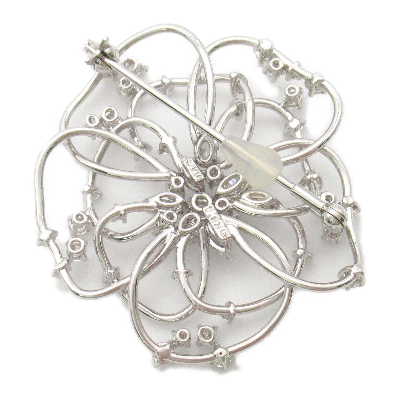 MIKIMOTO 18K白金Flower Diamond Brooch 1.93ct鑽石胸針