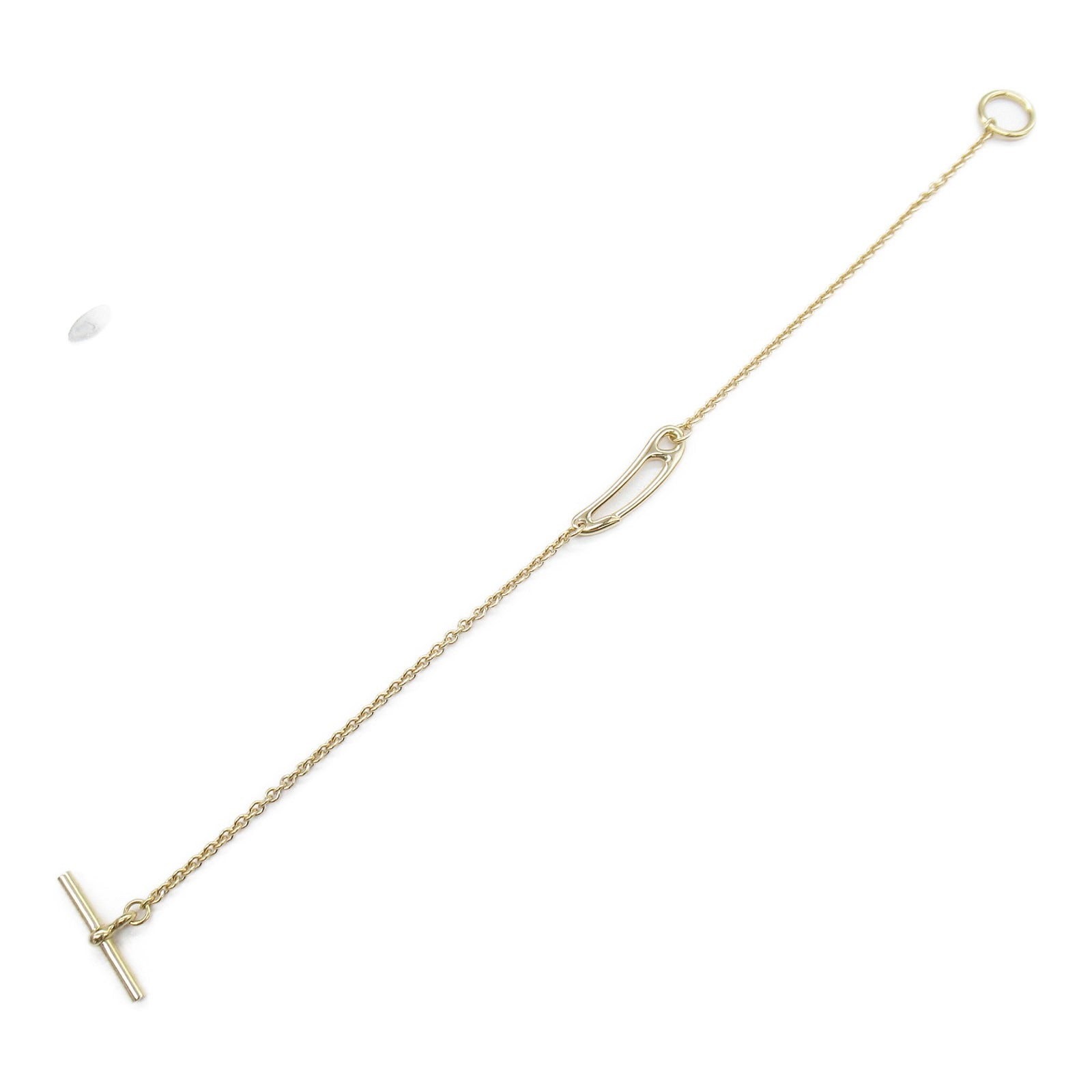 HERMES 18K玫瑰金Chaine D'ancre Mini Punk Blaceret手鏈金色