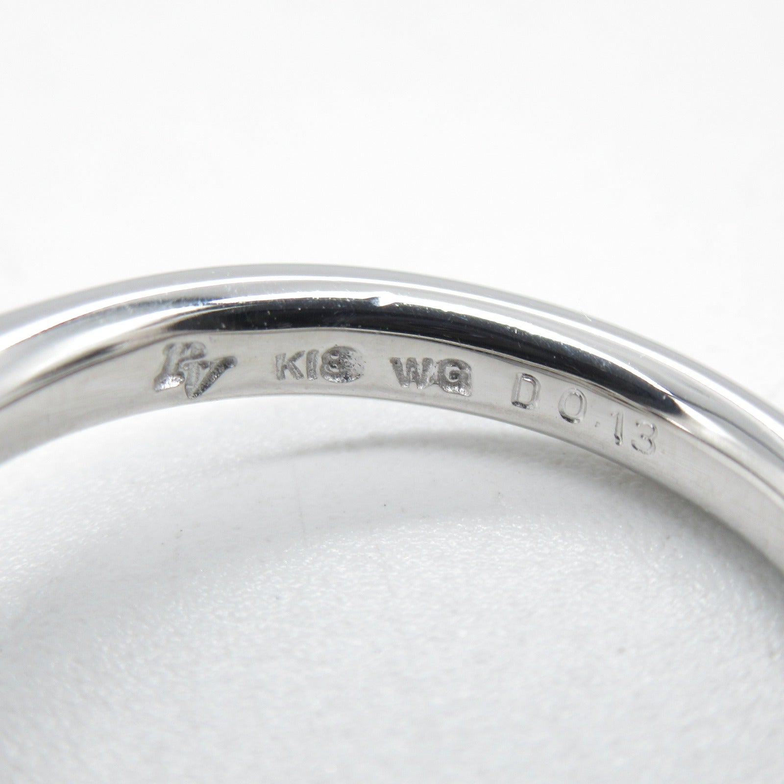 Ponte Vecchio 18K白金Sapphire Diamond Ring 0.14ct藍寶石/0.13ct鑽石戒指US#5.25