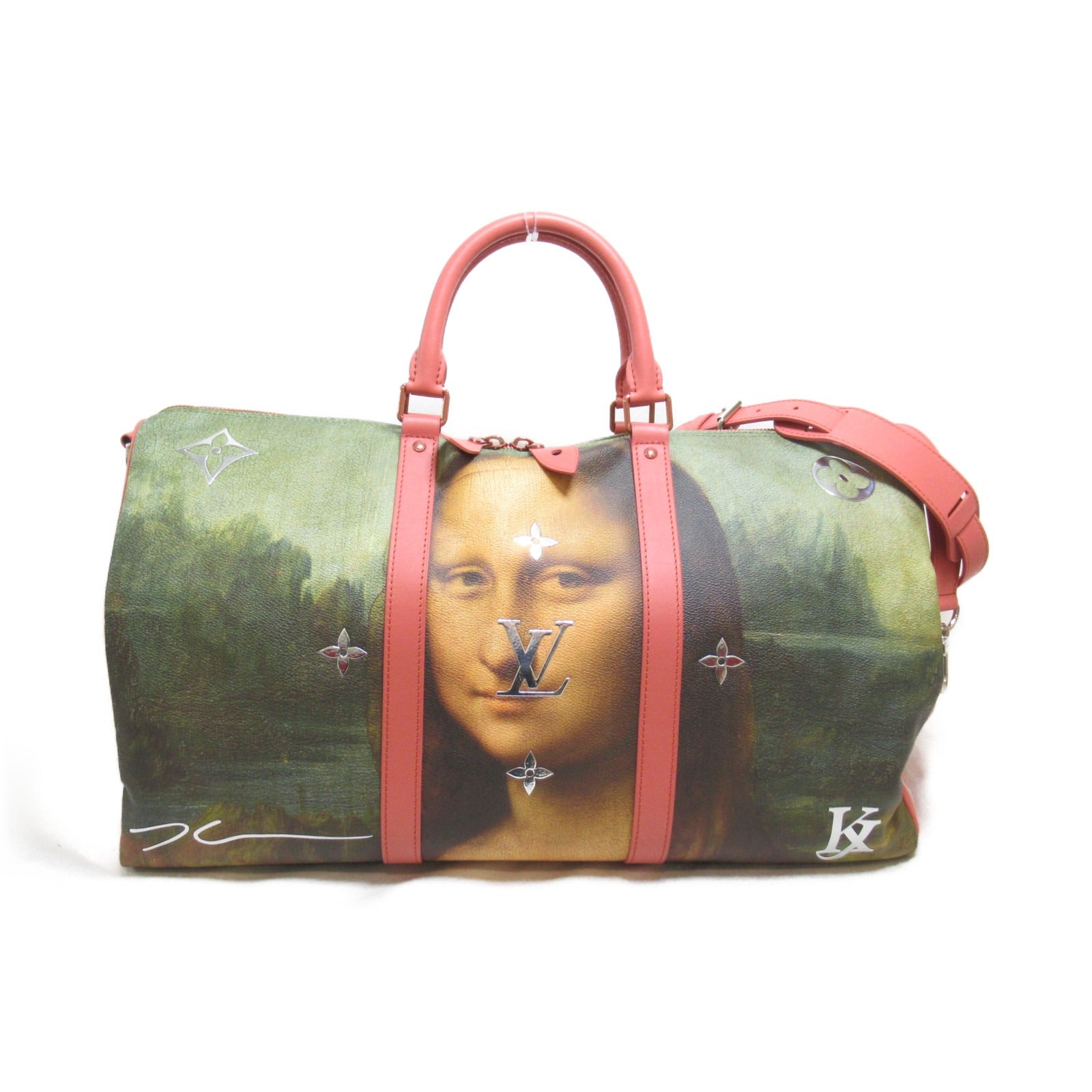 LOUIS VUITTON 【激減優惠】Masters Collection Keepall 50 Bandouliere波士頓包/肩背袋粉紅色