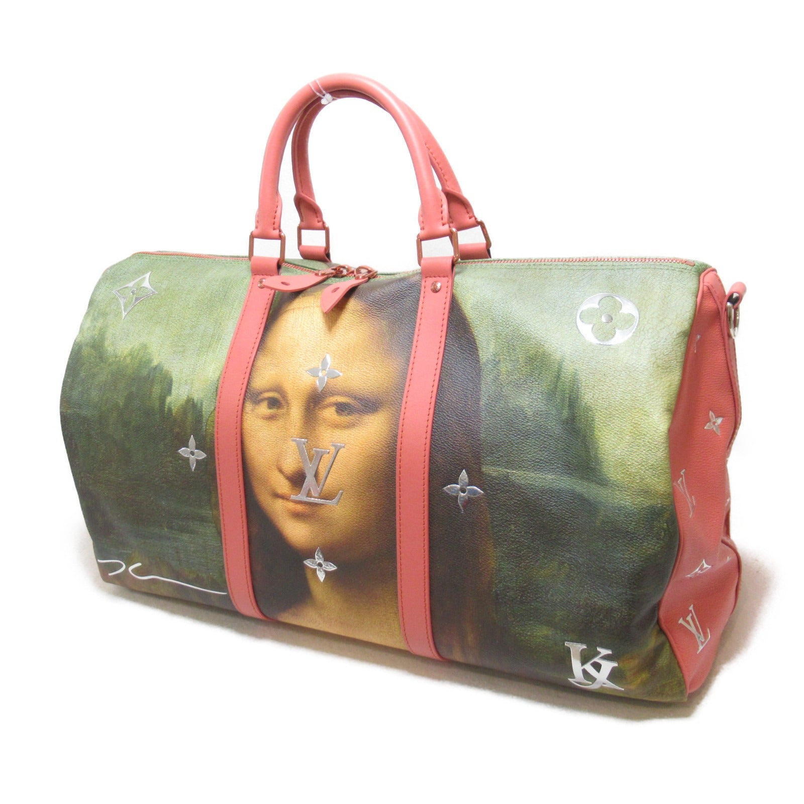 LOUIS VUITTON 【激減優惠】Masters Collection Keepall 50 Bandouliere波士頓包/肩背袋粉紅色