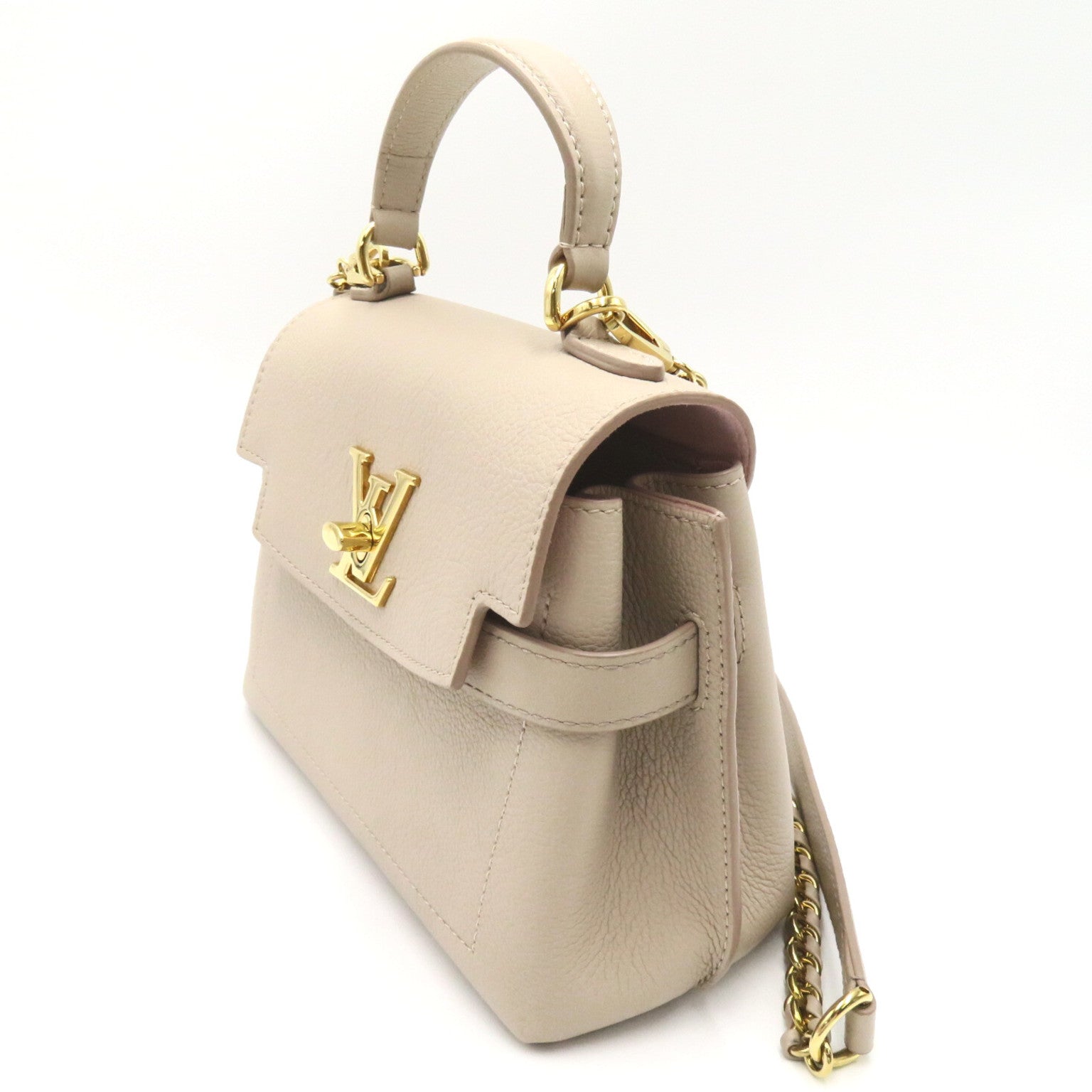 LOUIS VUITTON 【激減優惠】牛皮皮革2 Way Shoulder Bag Handbag金扣手挽肩背兩用袋米色
