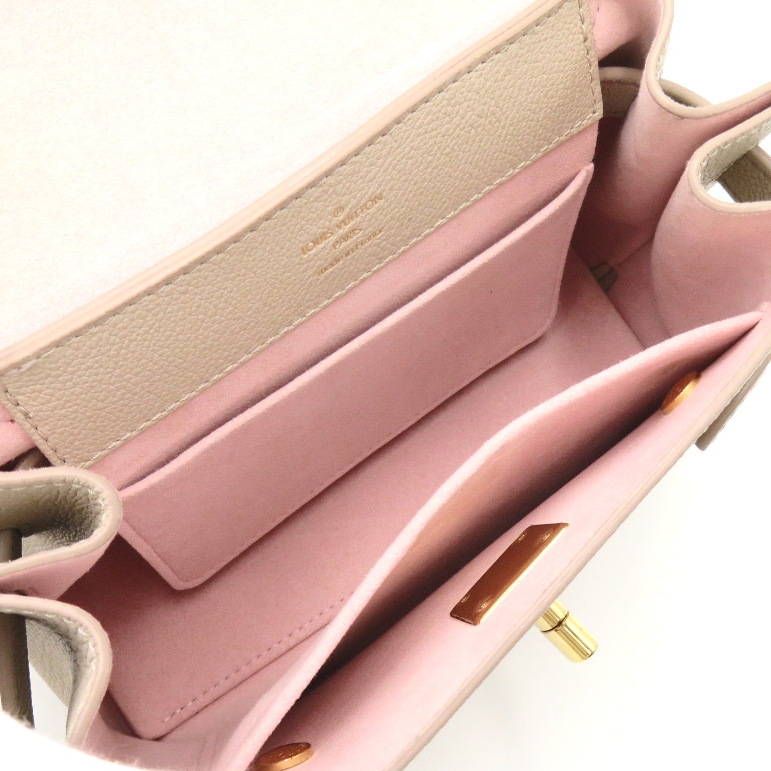 LOUIS VUITTON 【激減優惠】牛皮皮革2 Way Shoulder Bag Handbag金扣手挽肩背兩用袋米色