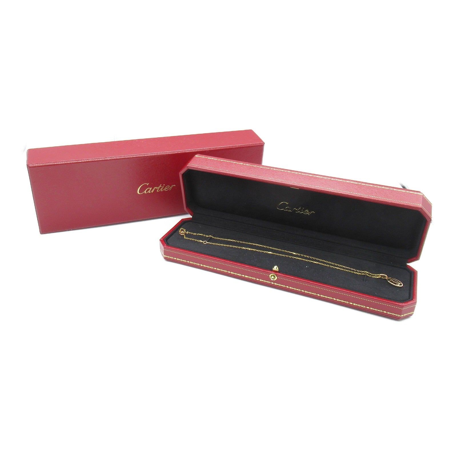 CARTIER 18K玫瑰金Double C Necklace鑽石項鍊