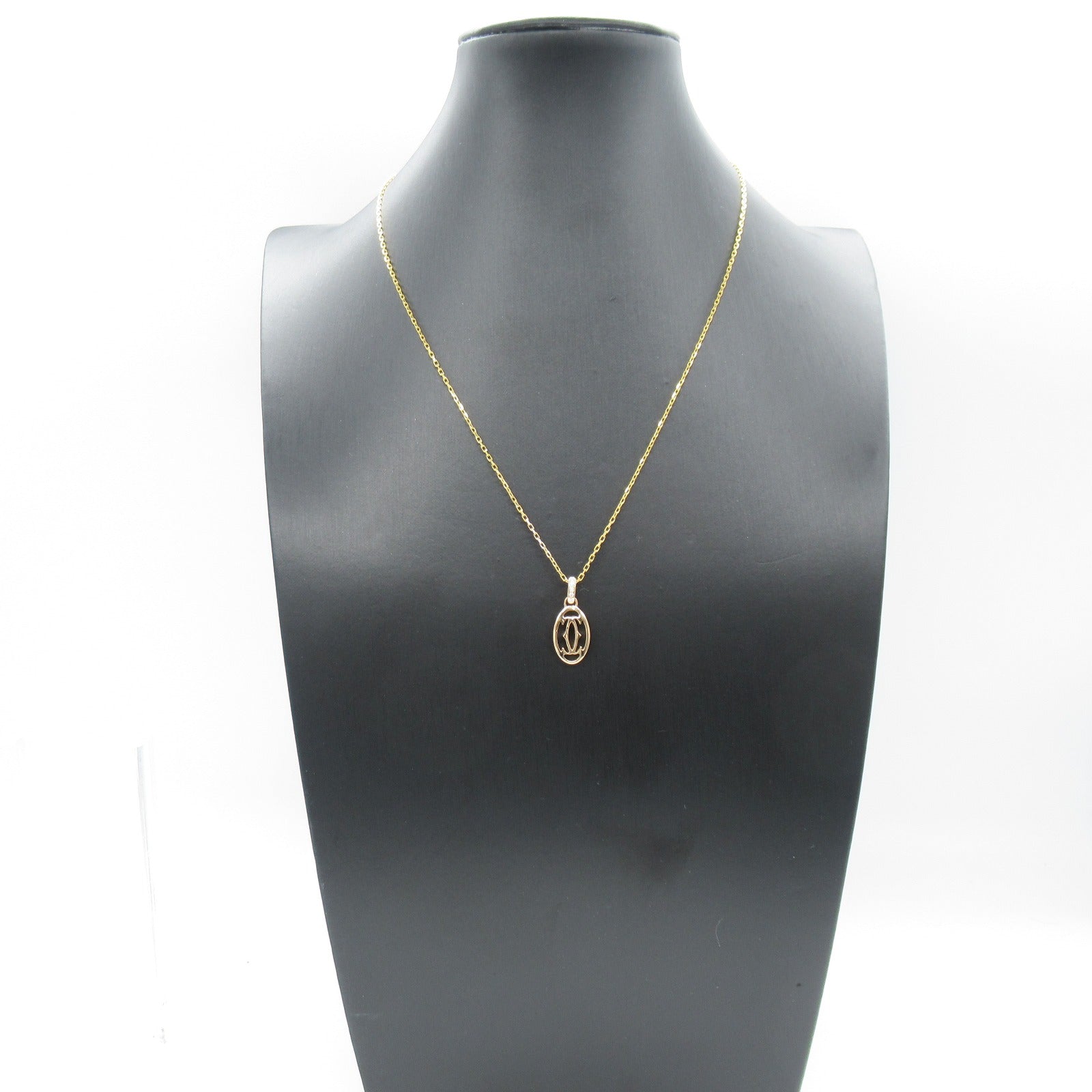 CARTIER 18K玫瑰金Double C Necklace鑽石項鍊