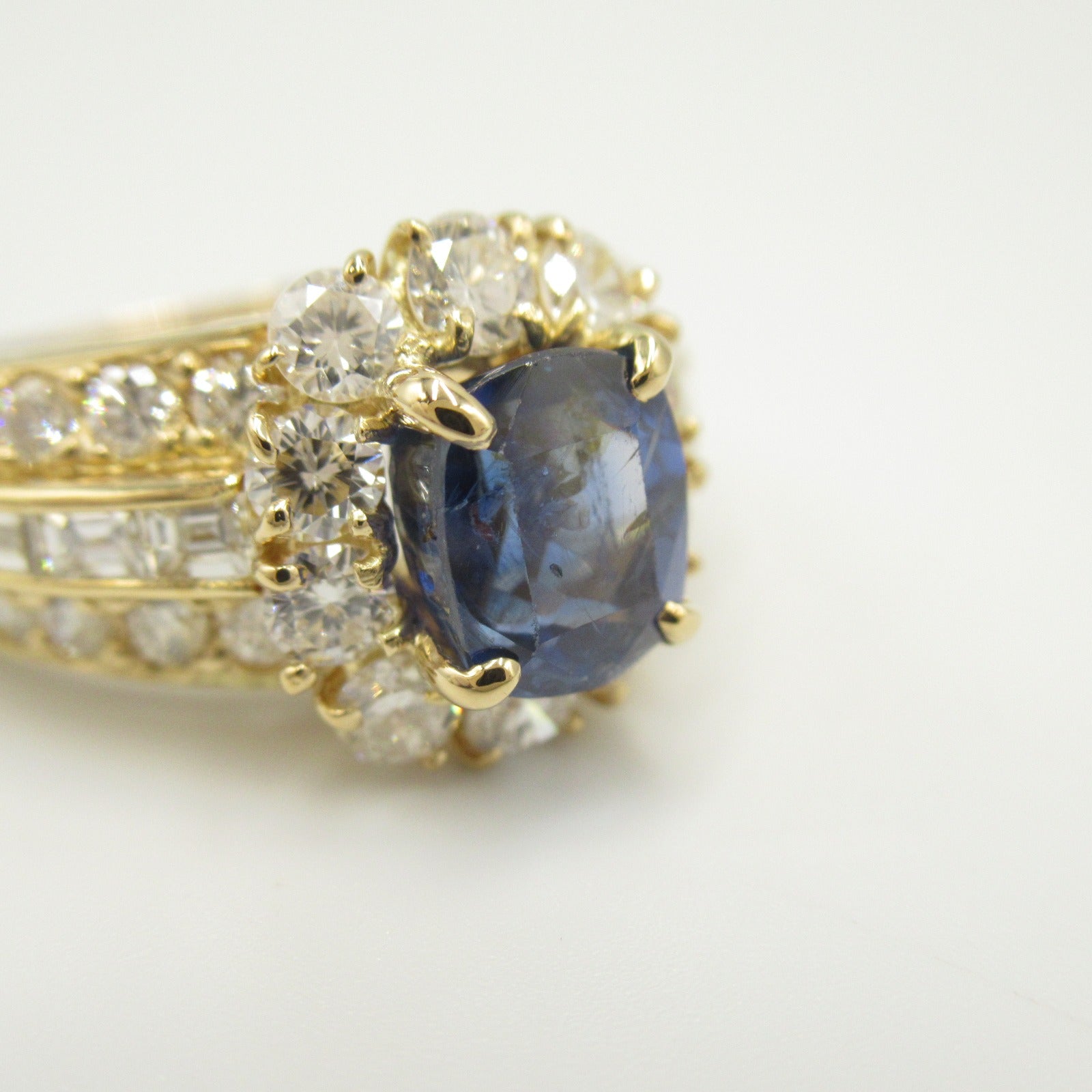 JEWELRY 18K黃金Sapphire Ring 1.72ct藍寶石/1.83ct鑽石戒指US#4.75