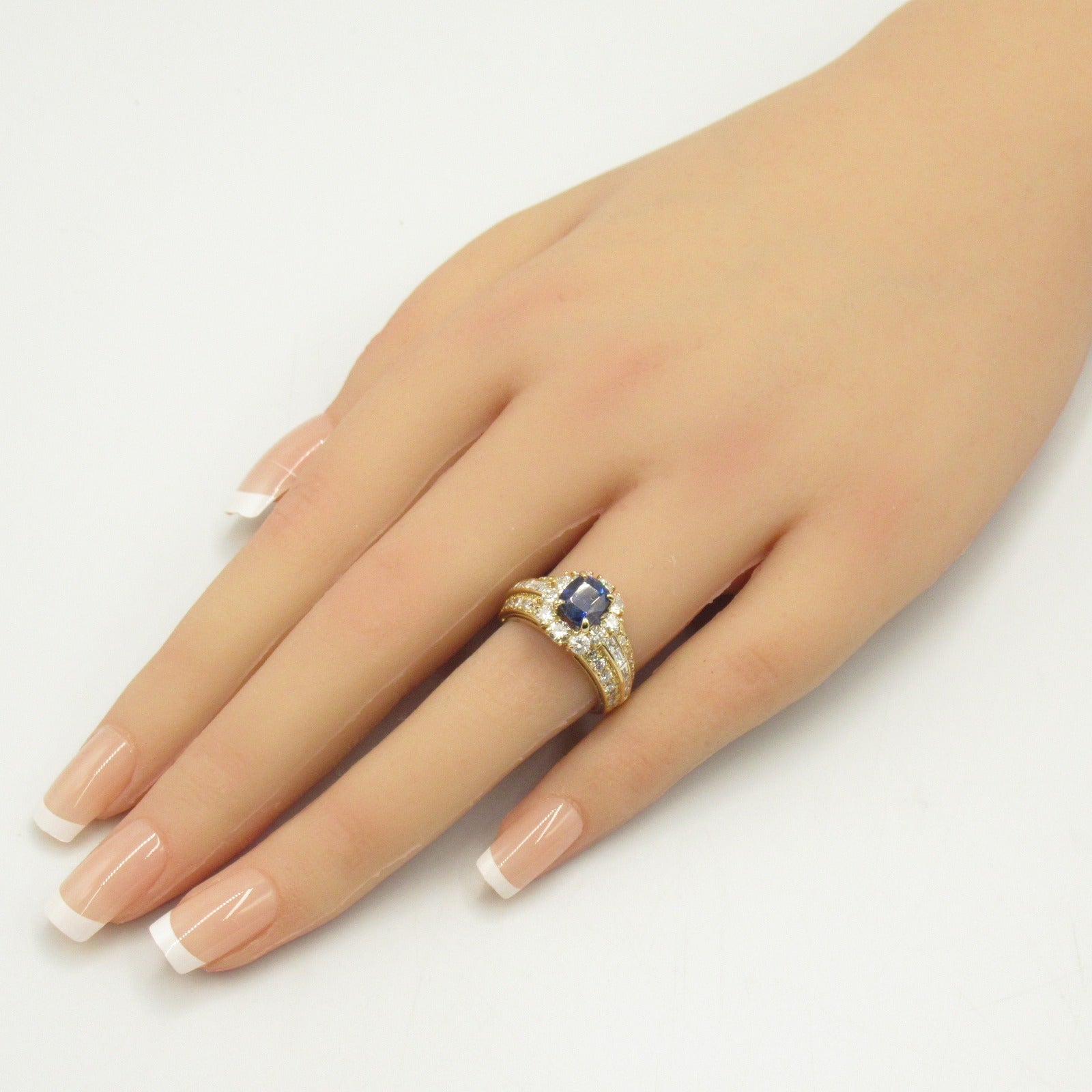 JEWELRY 18K黃金Sapphire Ring 1.72ct藍寶石/1.83ct鑽石戒指US#4.75