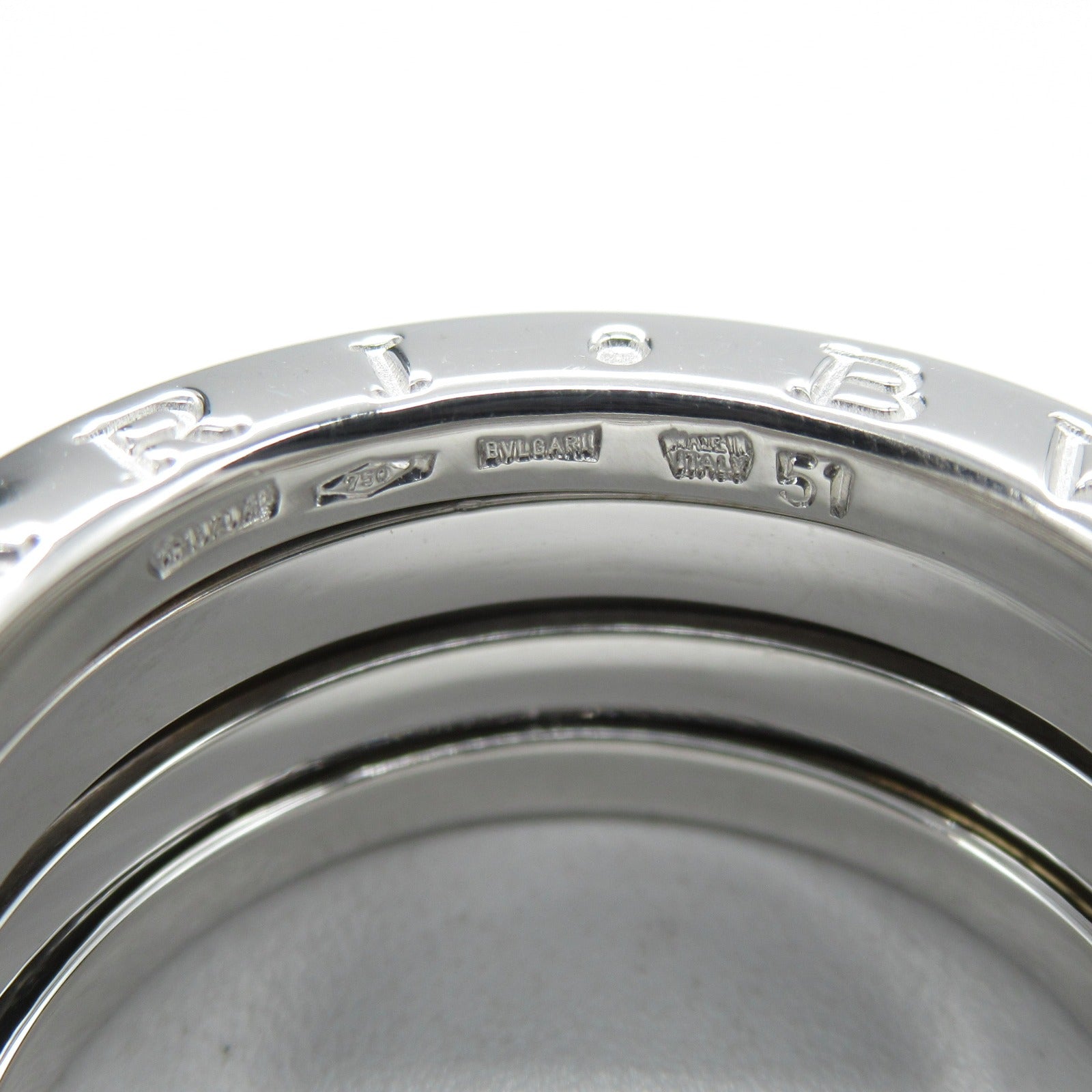 BVLGARI 18K白金B-zero 1 3 Band Ring戒指US#5.25/Bvlgari#51