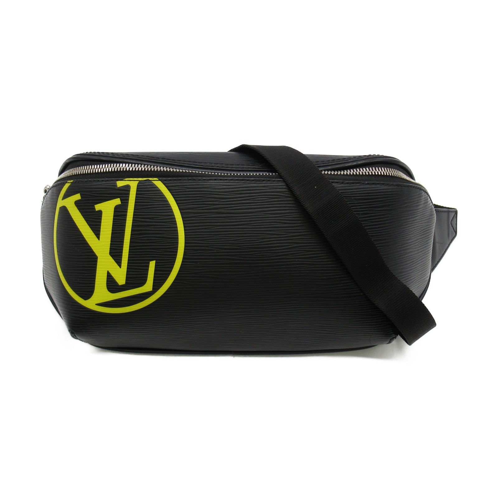 LOUIS VUITTON Epi Circle Bum Shoulder Bag銀扣腰包黑色