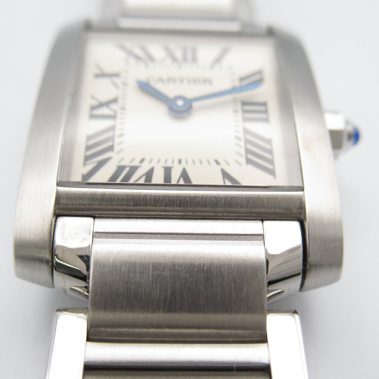 CARTIER Tank Francais不鏽鋼手錶石英機芯米白色