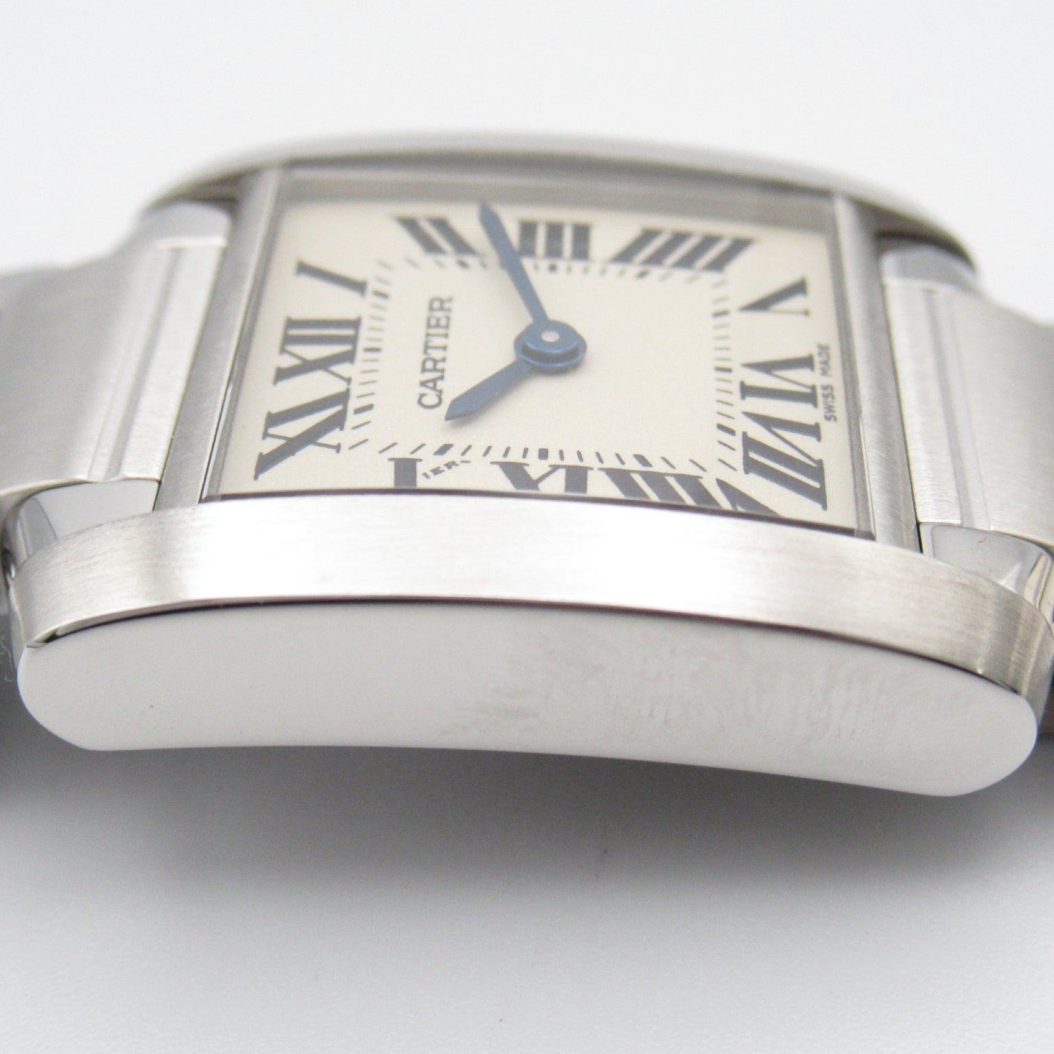 CARTIER Tank Francais不鏽鋼手錶石英機芯米白色