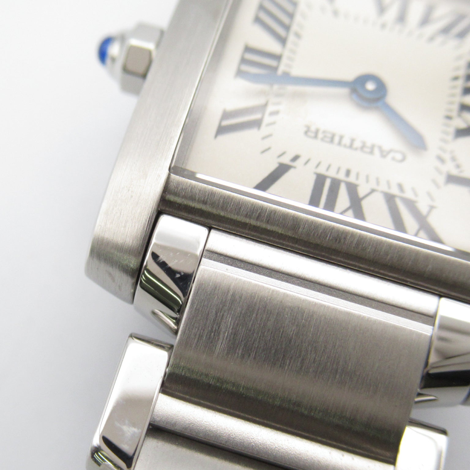 CARTIER Tank Francais不鏽鋼手錶石英機芯米白色