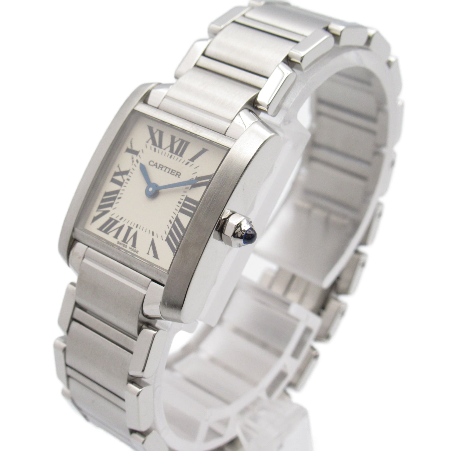 CARTIER Tank Francais不鏽鋼手錶石英機芯米白色