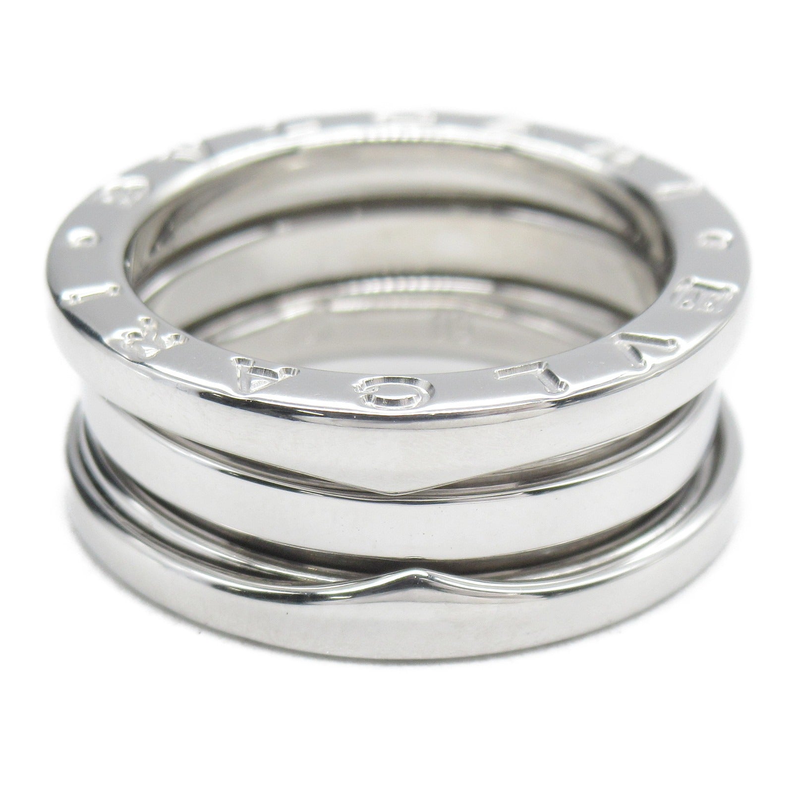 BVLGARI 18K白金B-zero1 Ring 3 Band戒指US#5/Bvlgari#50