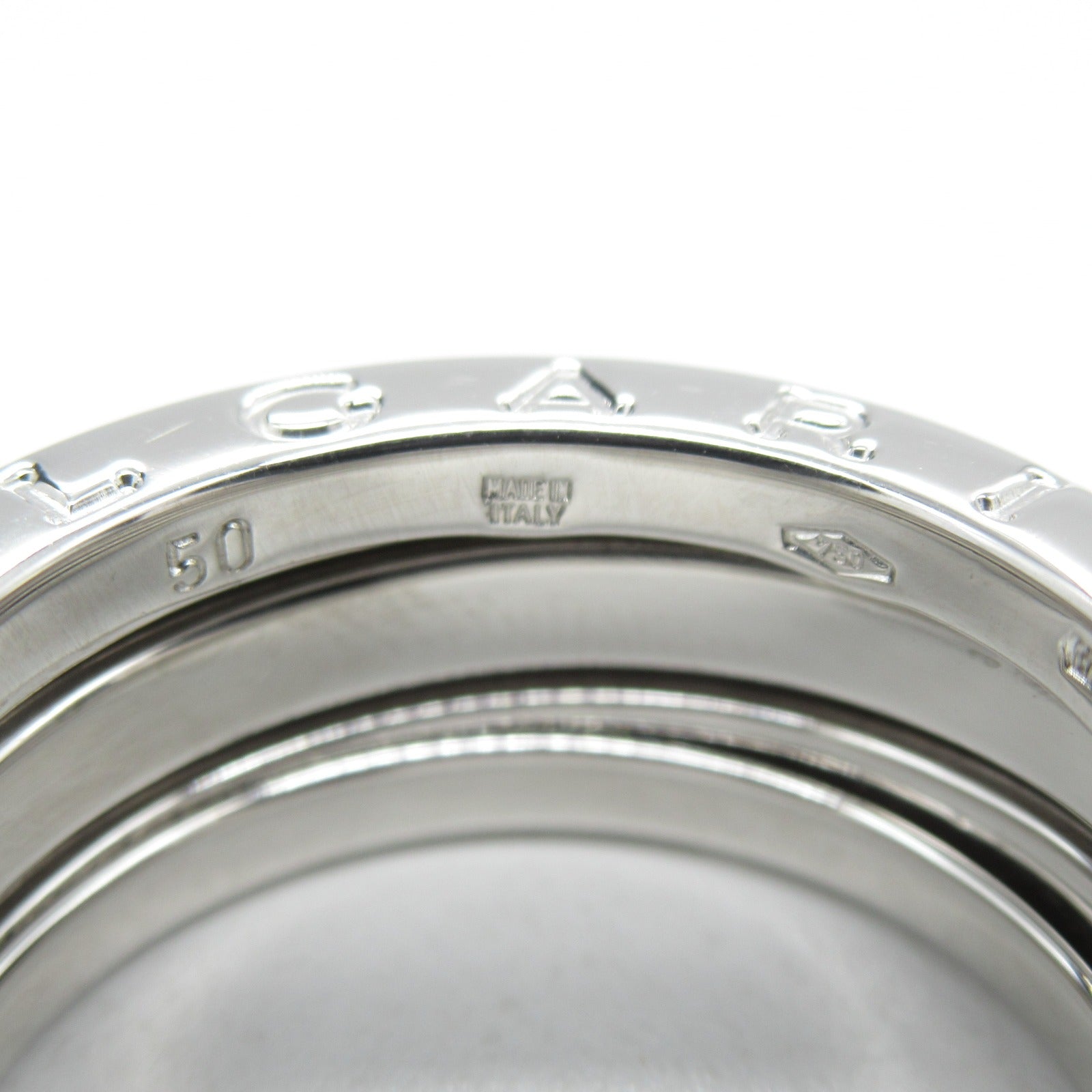 BVLGARI 18K白金B-zero1 Ring 3 Band戒指US#5/Bvlgari#50