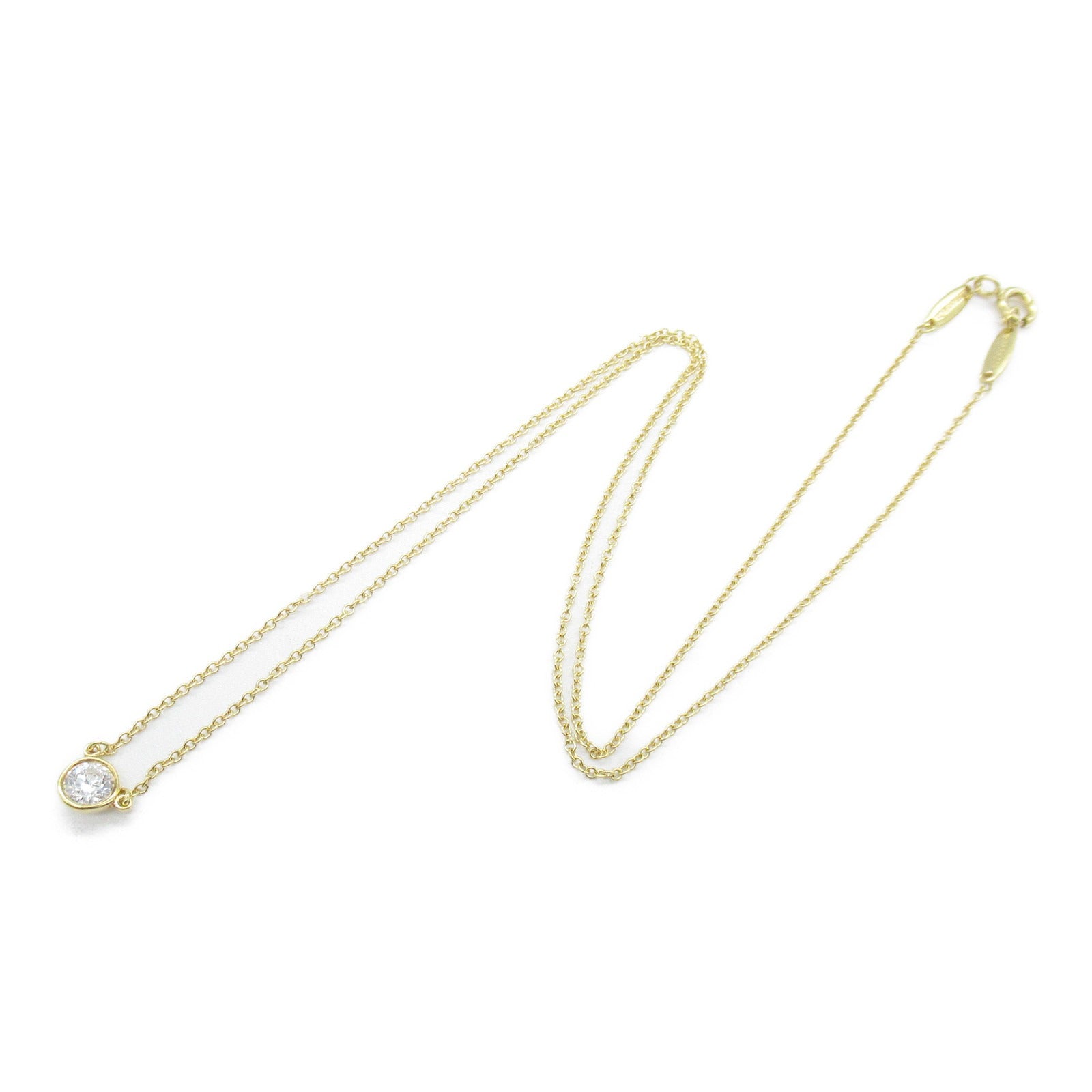 TIFFANY＆CO 【激減優惠】18K黃金By the Yard Diamond Necklace 0.28ct鑽石項鍊