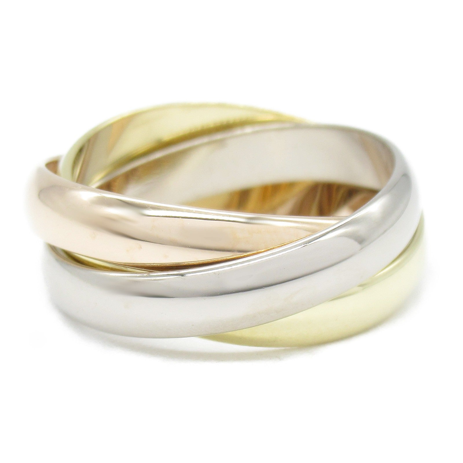 CARTIER 18K黃金/白金/玫瑰金Trinity戒指US#4.75/Cartier#49