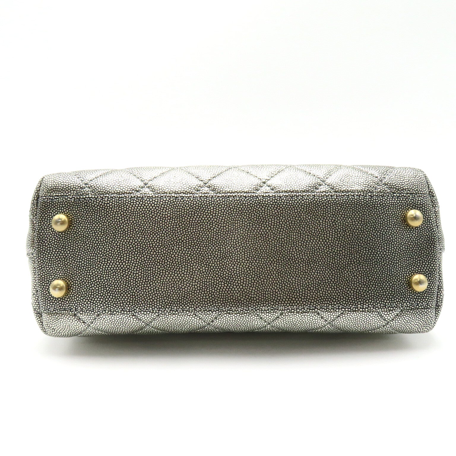 CHANEL 【激減優惠】菱格Caviar皮革Matelasse Chain Shoulder 23金扣手挽肩背兩用袋灰色