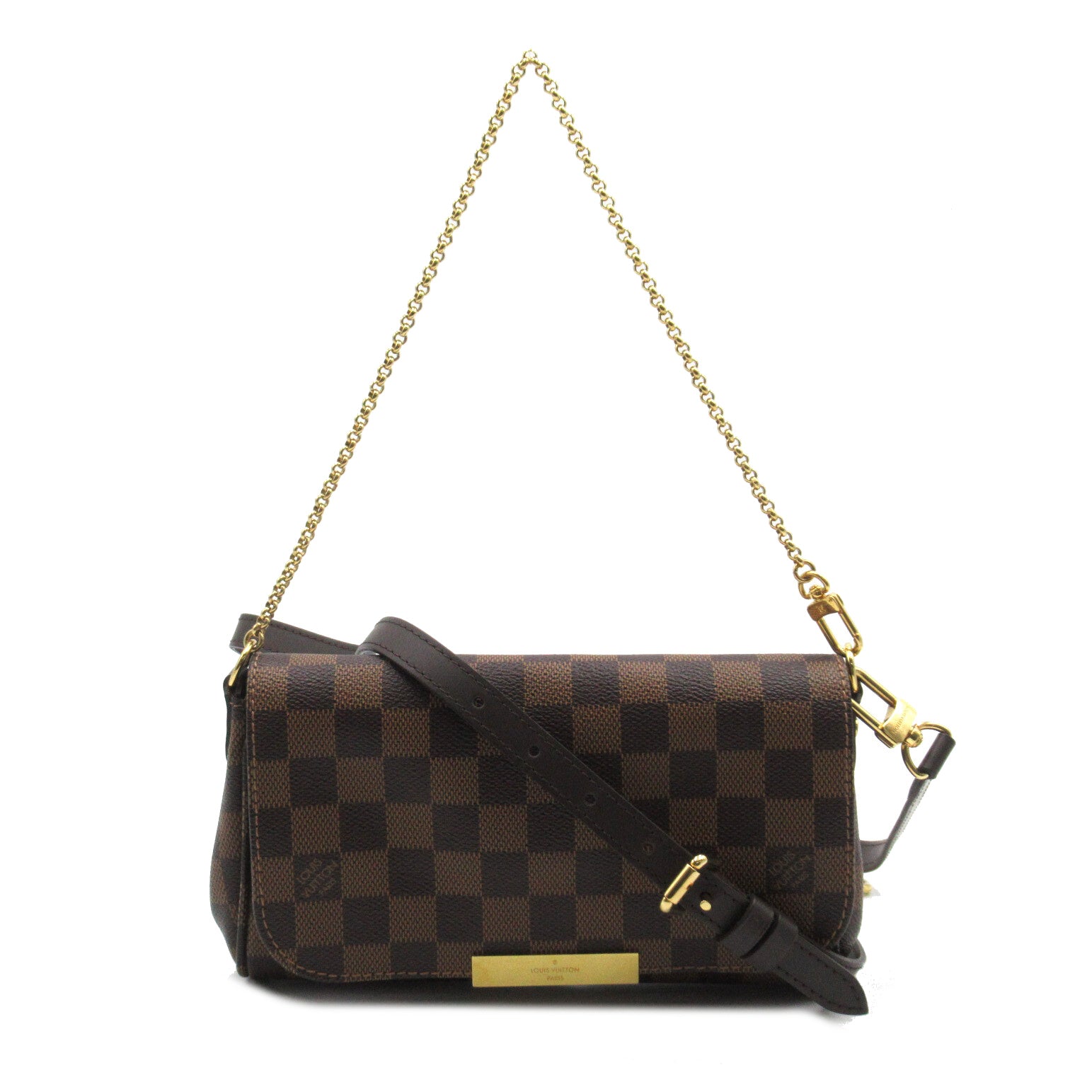 LOUIS VUITTON Damier Favorite PM手挽肩背兩用袋啡色