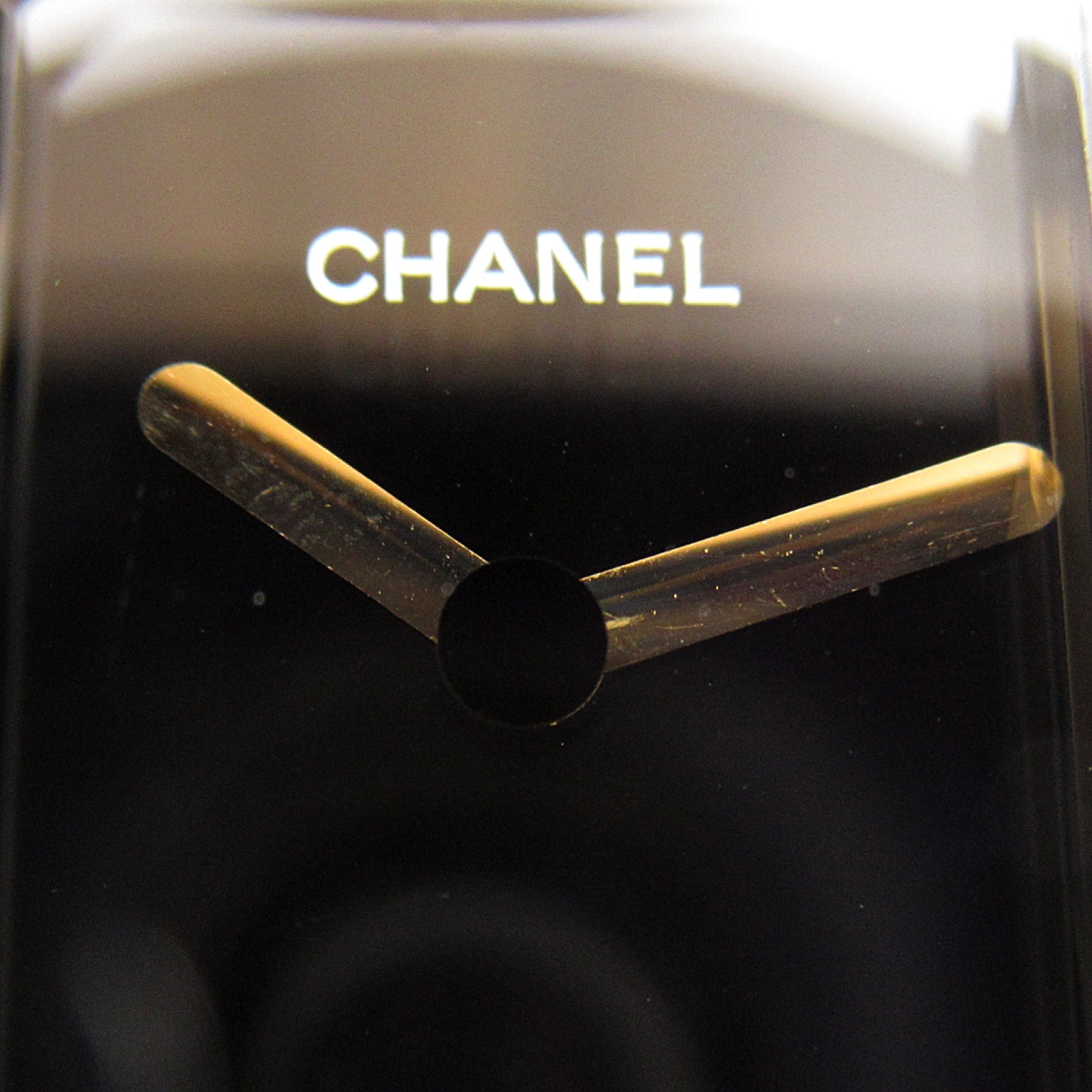 CHANEL Premiere XL鍍金/皮革手錶石英機芯黑色#17.25cm