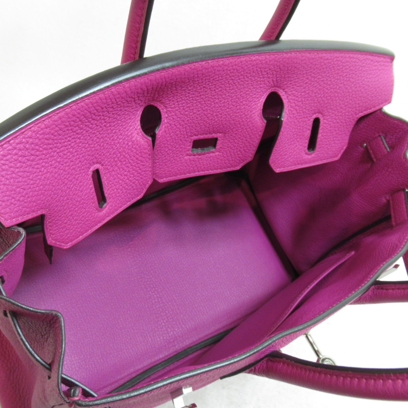 HERMES Togo皮革Birkin 25銀扣手挽袋Rose Pourpre玫瑰紫色