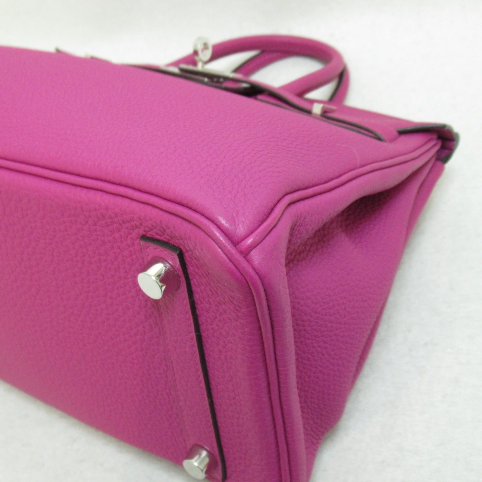 HERMES Togo皮革Birkin 25銀扣手挽袋Rose Pourpre玫瑰紫色