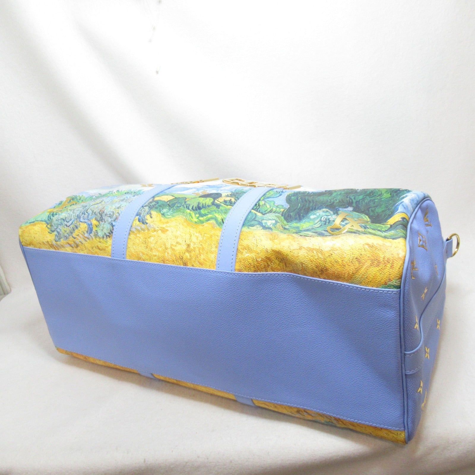 LOUIS VUITTON 【激減優惠】Masters Collection Keepall 50 Bandouliere金扣/銀扣波士頓包/金扣肩背袋藍色