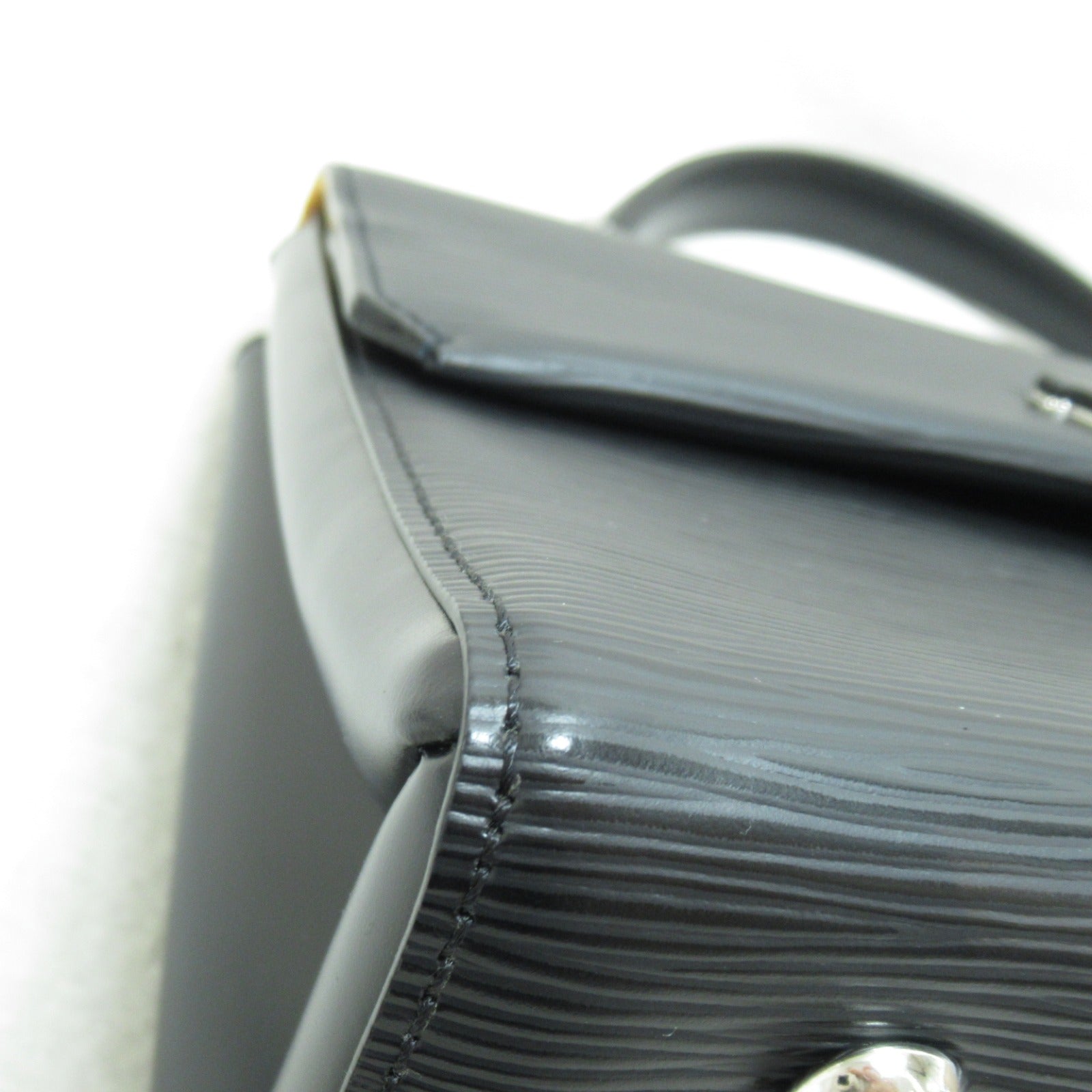 LOUIS VUITTON Epi GrenellePM銀扣手挽肩背兩用袋黑色