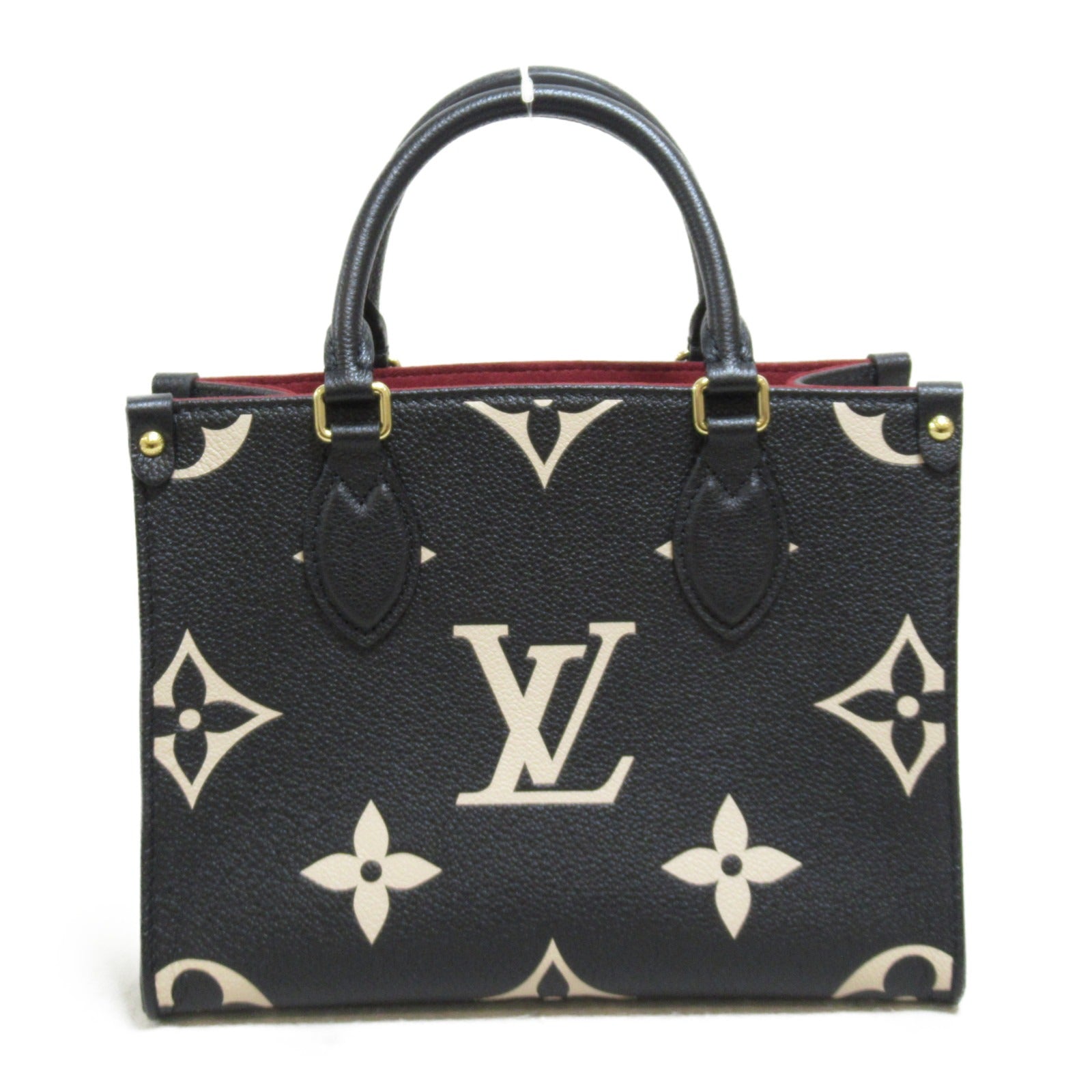LOUIS VUITTON **【激減優惠】Monogram Empreinte On The Go PM金扣手挽肩背兩用袋黒色/米色