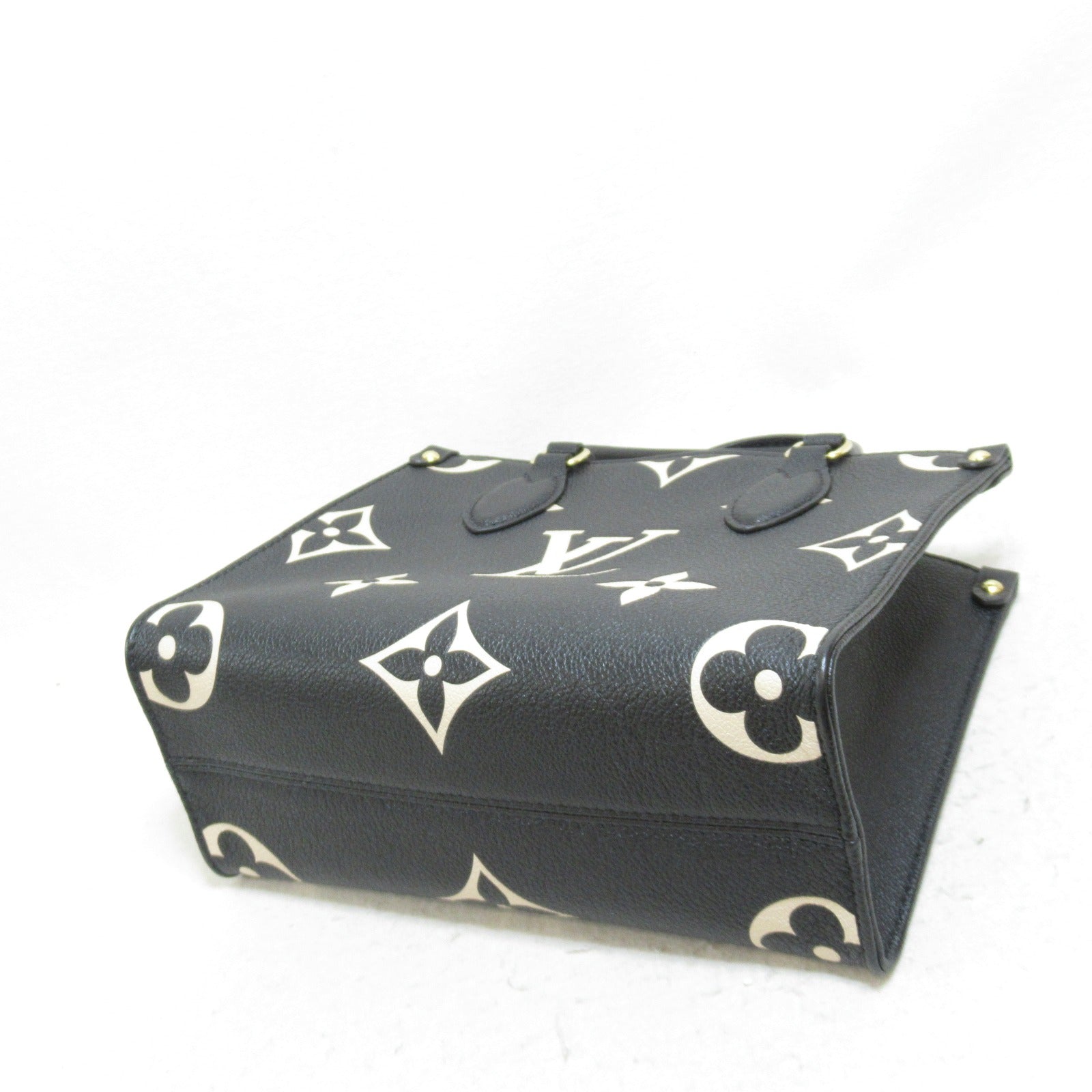 LOUIS VUITTON **【激減優惠】Monogram Empreinte On The Go PM金扣手挽肩背兩用袋黒色/米色