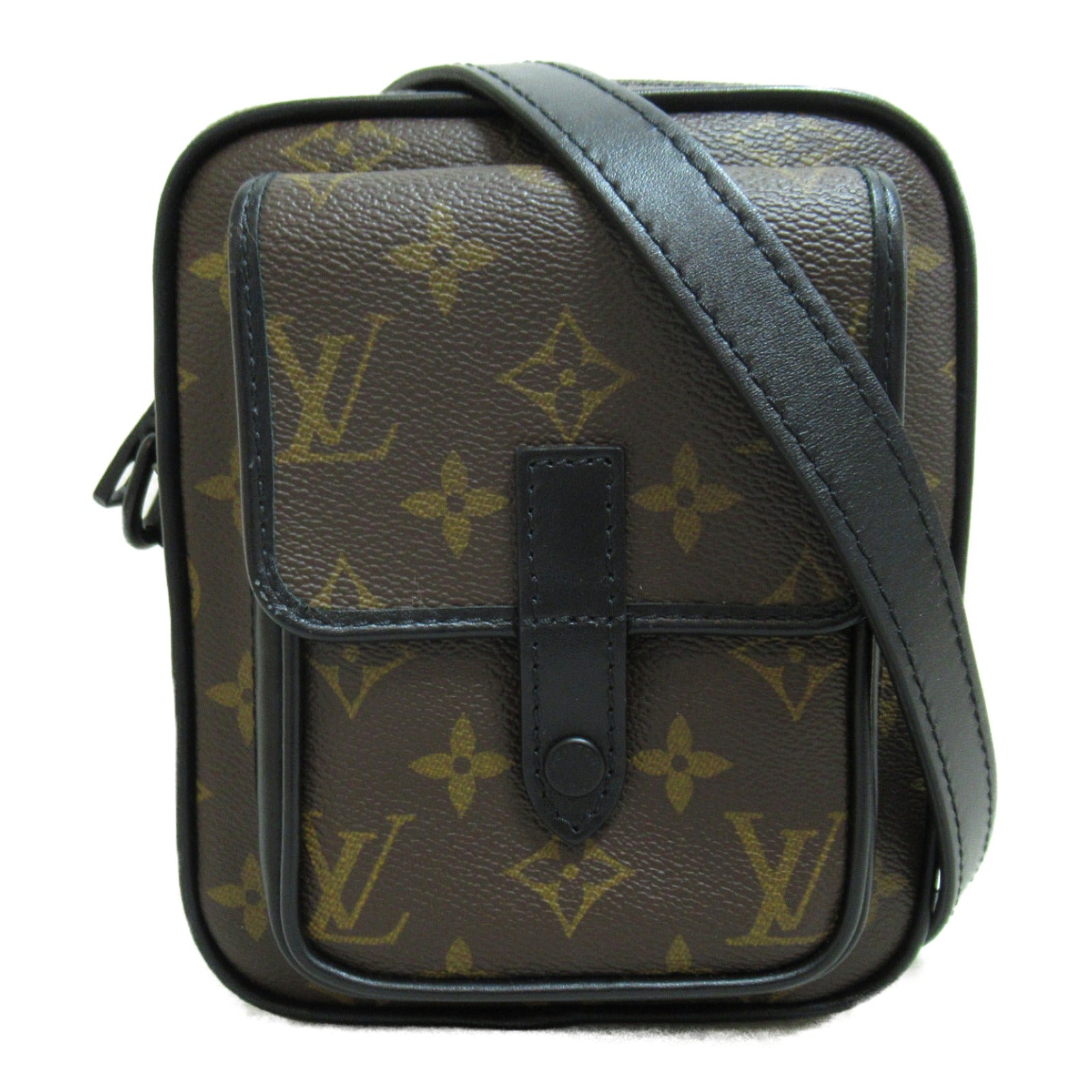 LOUIS VUITTON Monogram Macassar Christopher Wearable Wallet肩背袋黑色/啡色