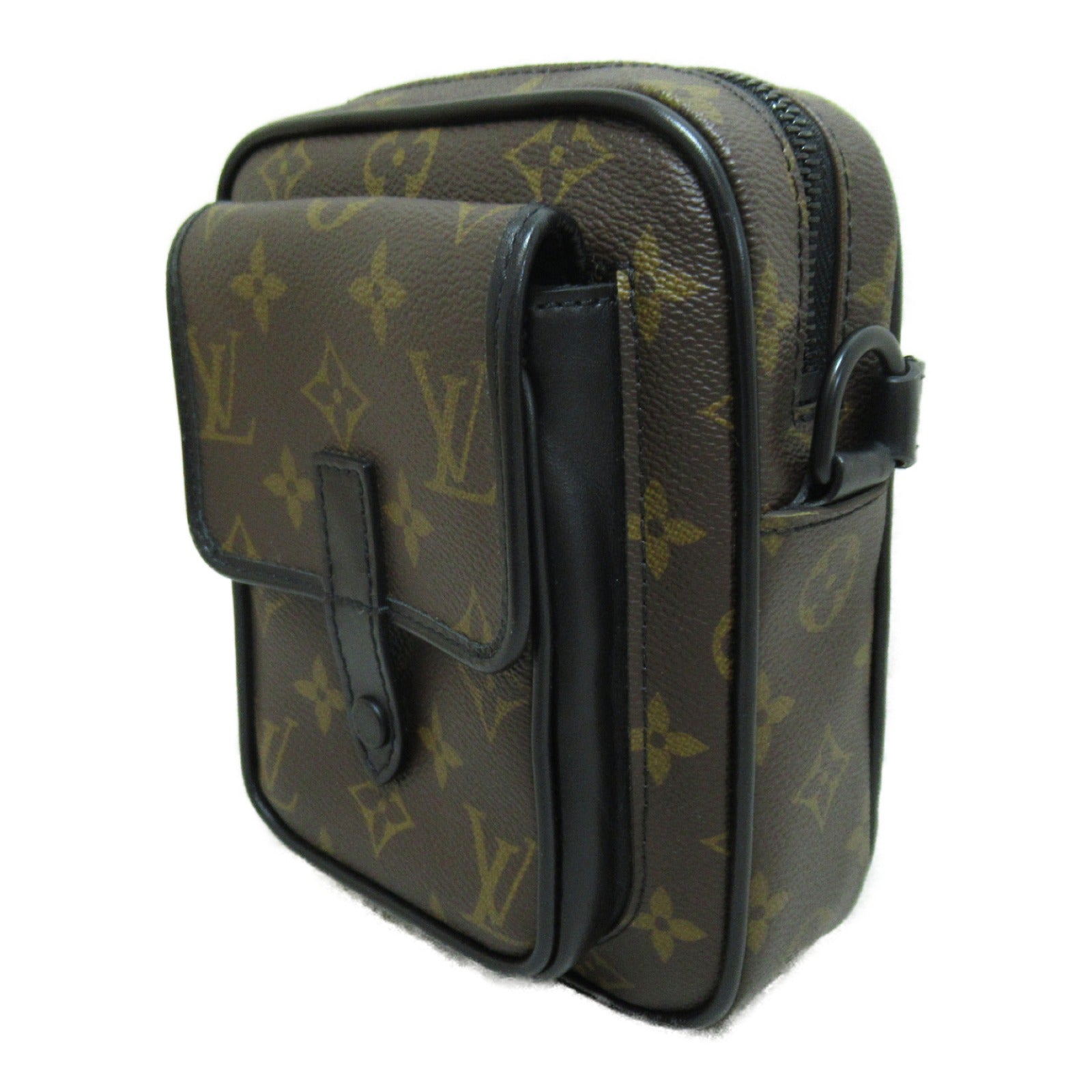 LOUIS VUITTON Monogram Macassar Christopher Wearable Wallet肩背袋黑色/啡色