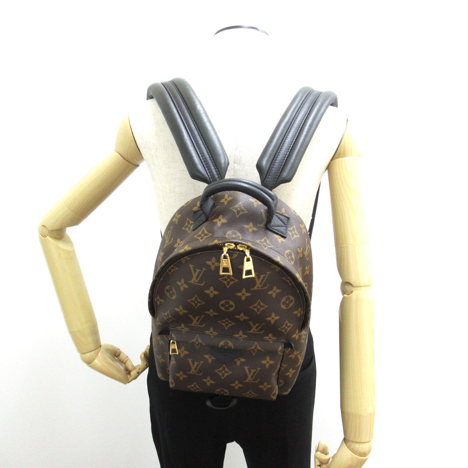 LOUIS VUITTON Monogram Palm Springs PM金扣背包啡色