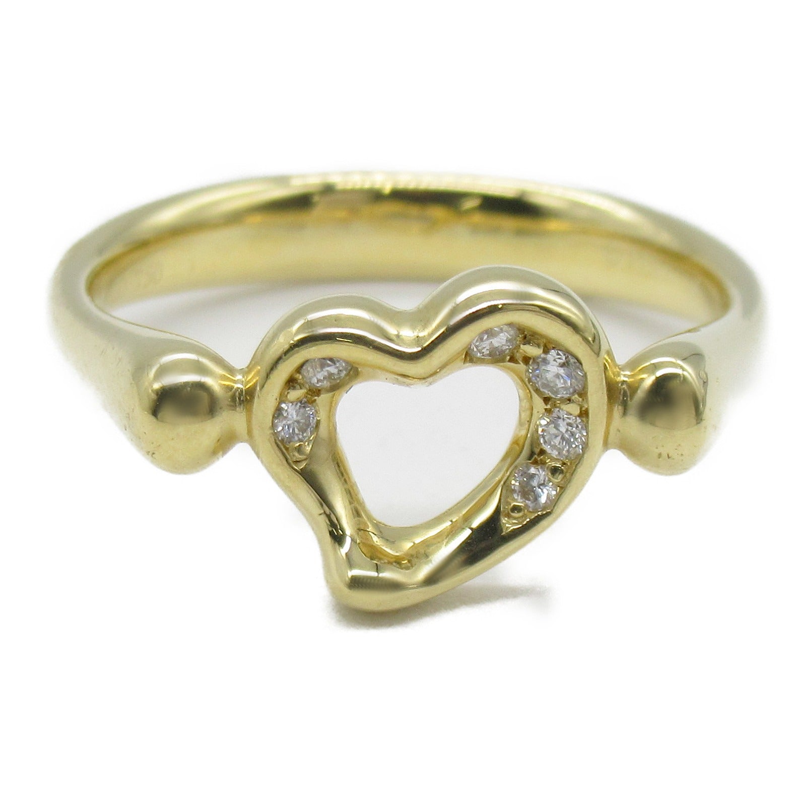 TIFFANY＆CO 【激減優惠】18K黃金Open Heart Diamond Ring鑽石戒指US#6.25
