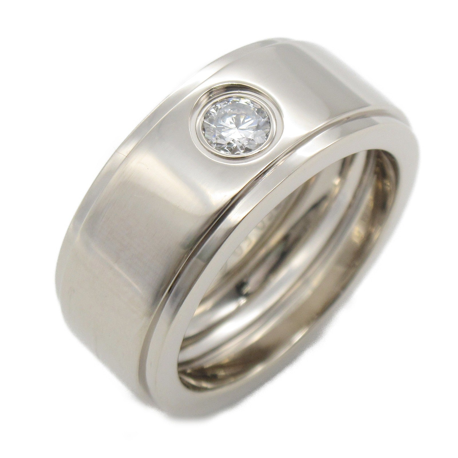 CARTIER 18K白金Fortune 1P Diamond鑽石戒指Cartier#50/US#5.25