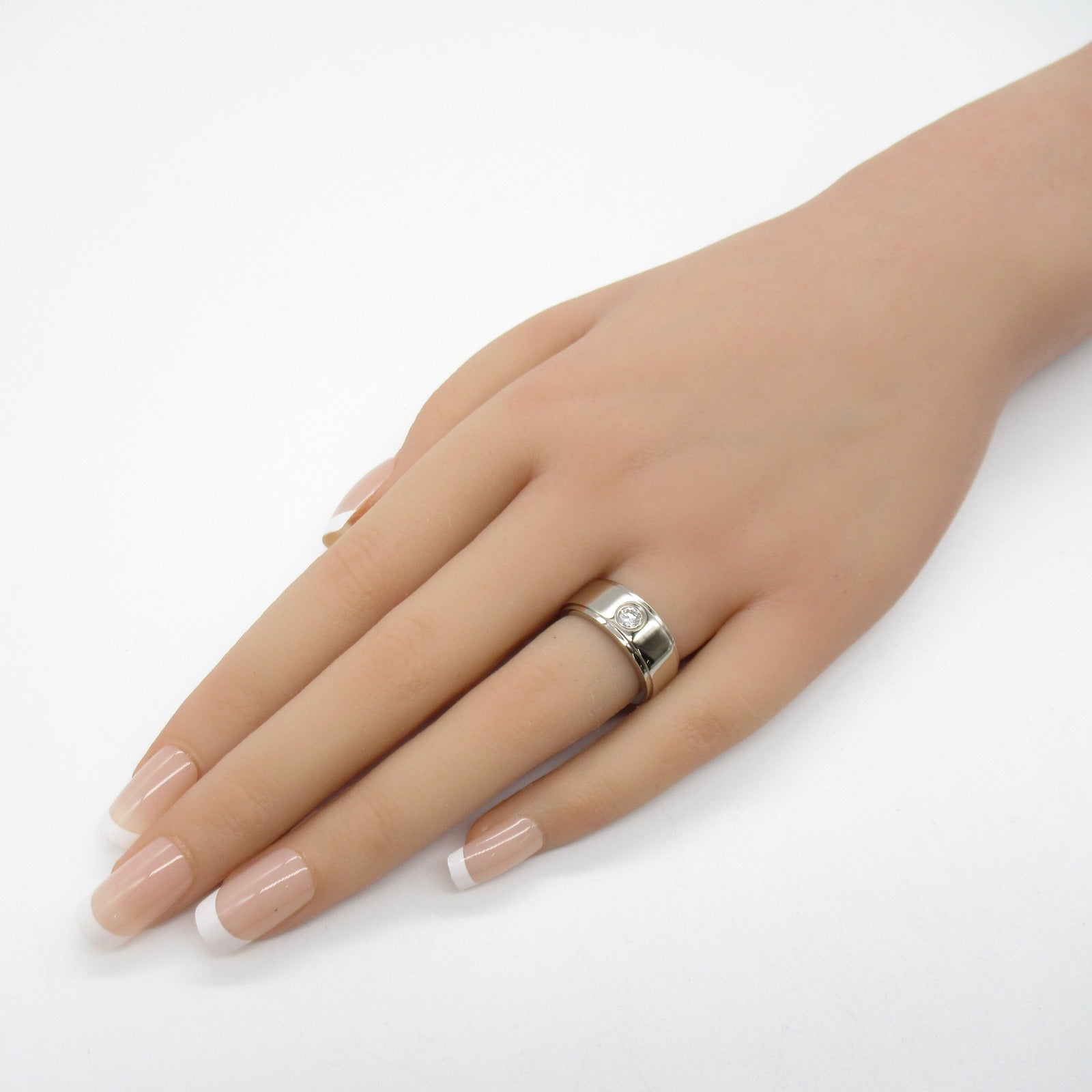 CARTIER 18K白金Fortune 1P Diamond鑽石戒指Cartier#50/US#5.25