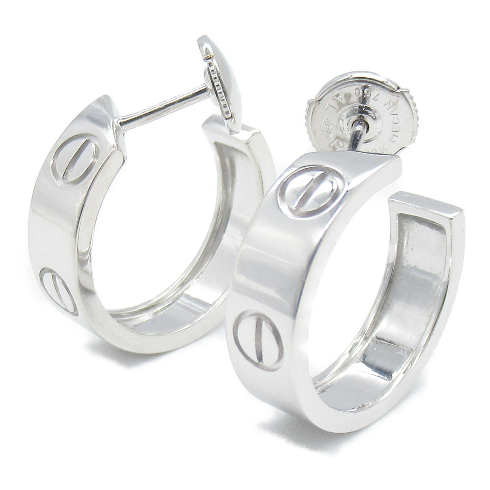 CARTIER 18K白金Love Hoop Earrings耳環