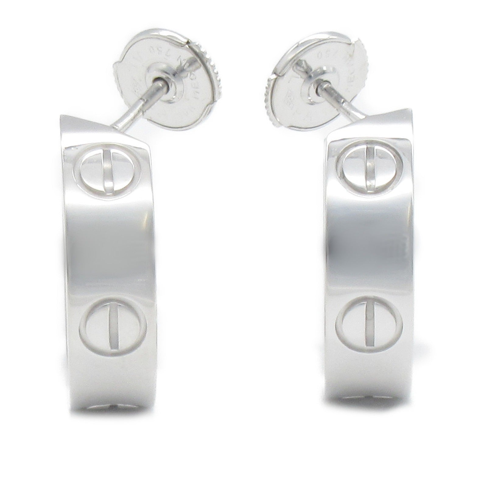 CARTIER 18K白金Love Hoop Earrings耳環