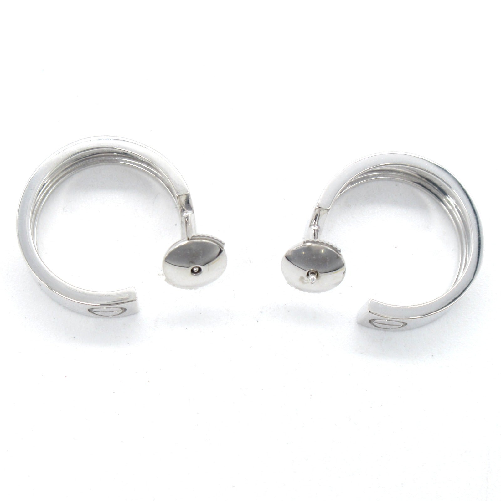 CARTIER 18K白金Love Hoop Earrings耳環