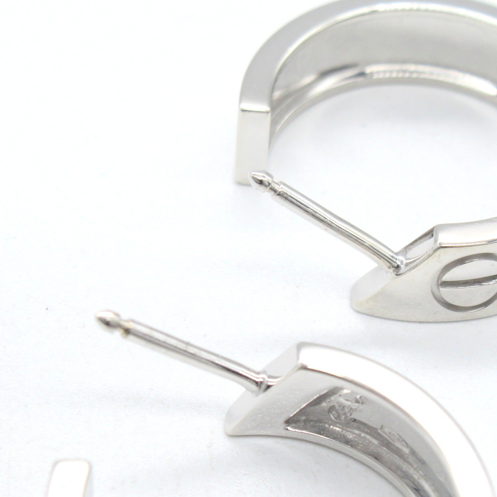 CARTIER 18K白金Love Hoop Earrings耳環