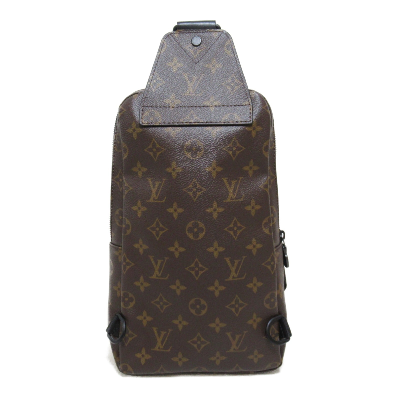 LOUIS VUITTON Monogram Macassar Avenue Sling肩背袋啡色/黑色