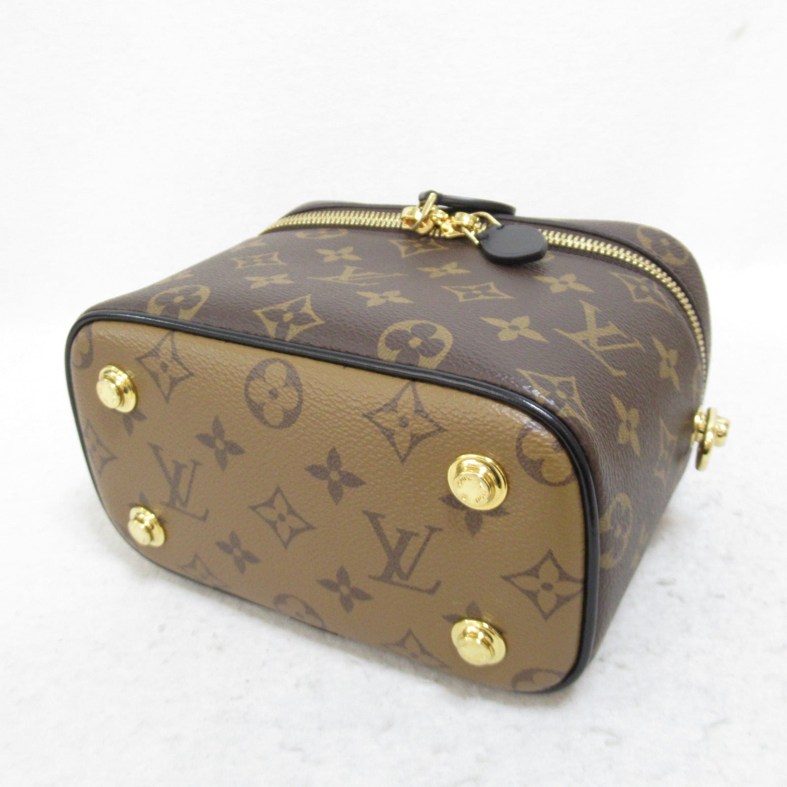 LOUIS VUITTON Monogram Reverse Vanity PM Chain Shoulder Bag金扣手挽肩背兩用袋啡色